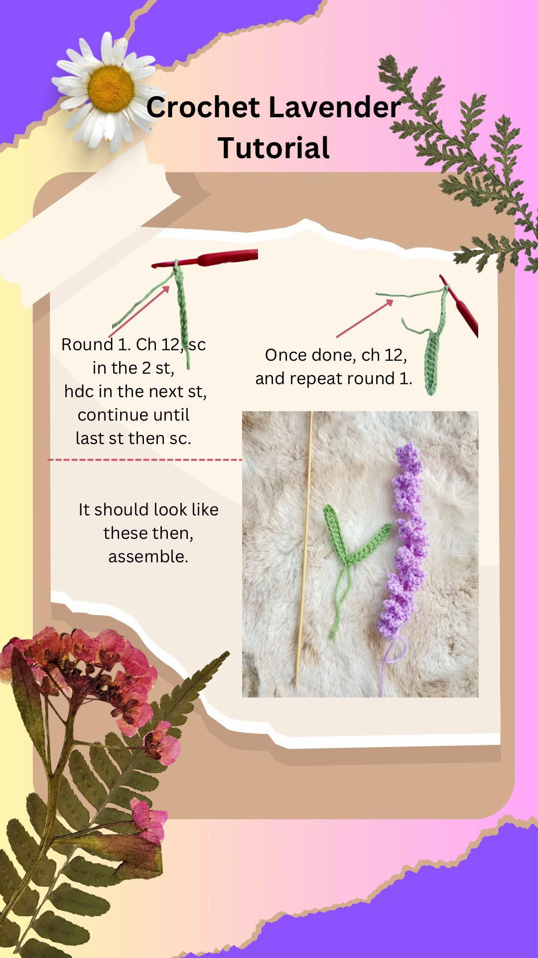 How to crochet sinple Lavender Crpchet Crochet Lavender flower