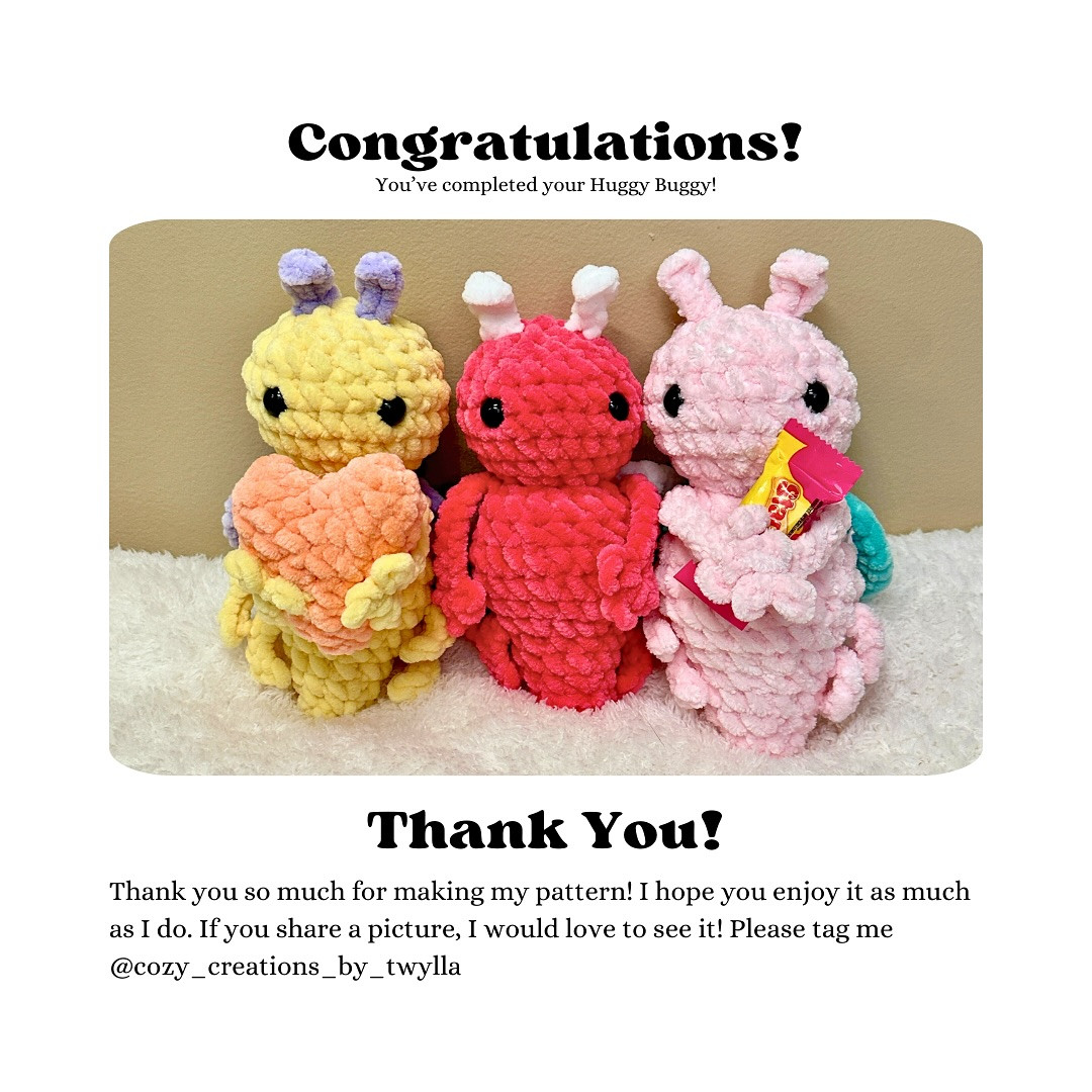 🐞 Huggy Buggy - Free Pattern 🐞