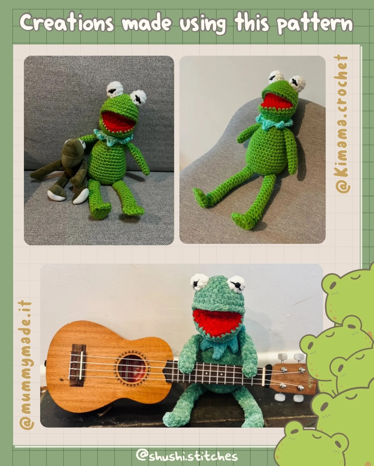 kermit the frog crochet pattern