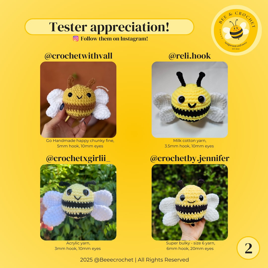 🐝LOGO BEE FREE PATTERN🐝