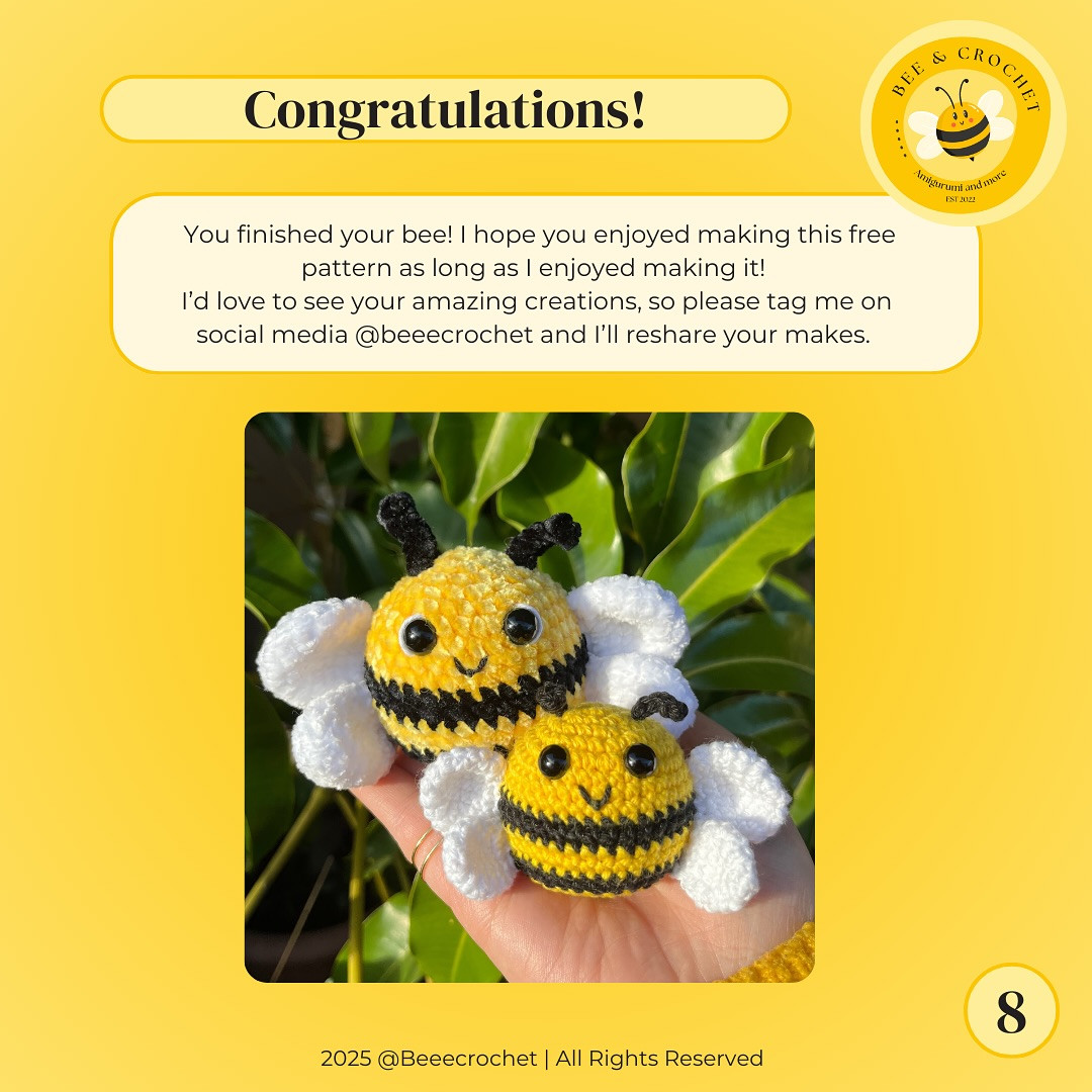 🐝LOGO BEE FREE PATTERN🐝