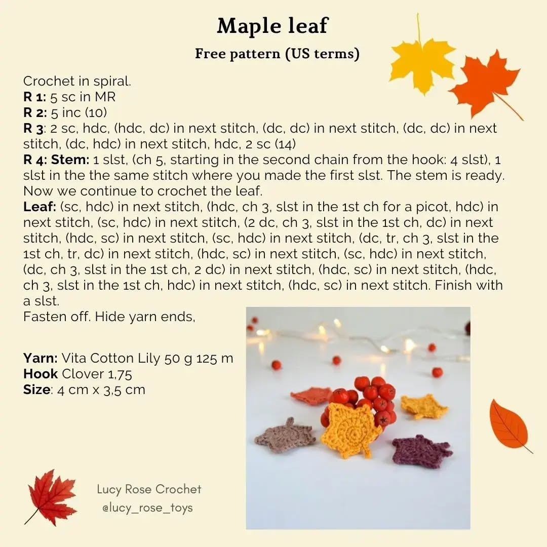 🍁 Maple leaf 🍁 FREE PATTERN