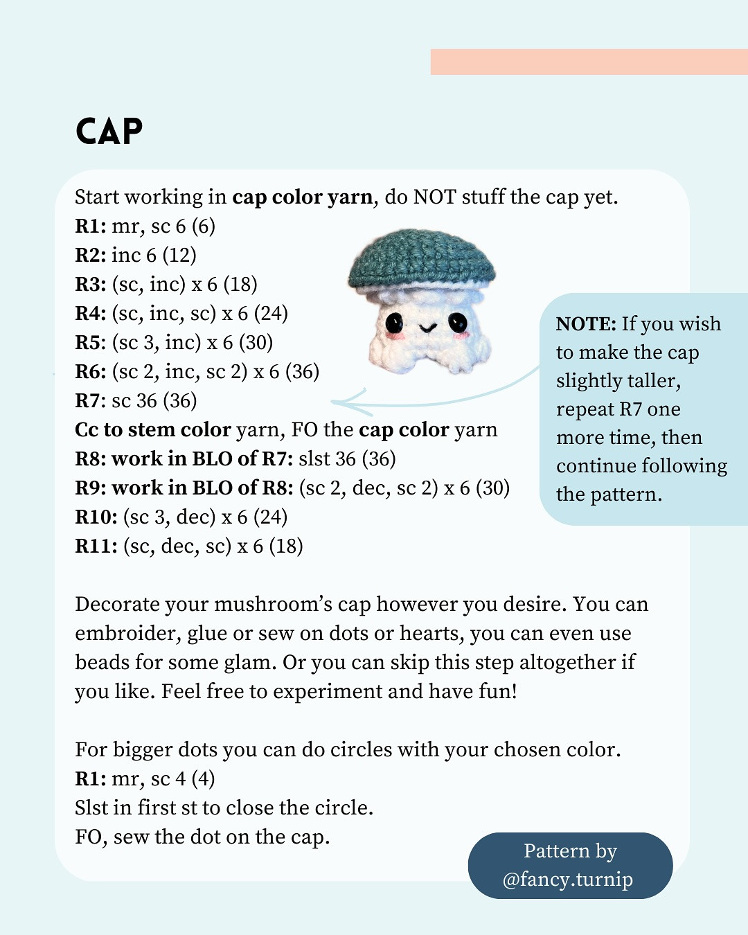 🩵 Merry the Tiny Mushroom - FREE pattern 🩵