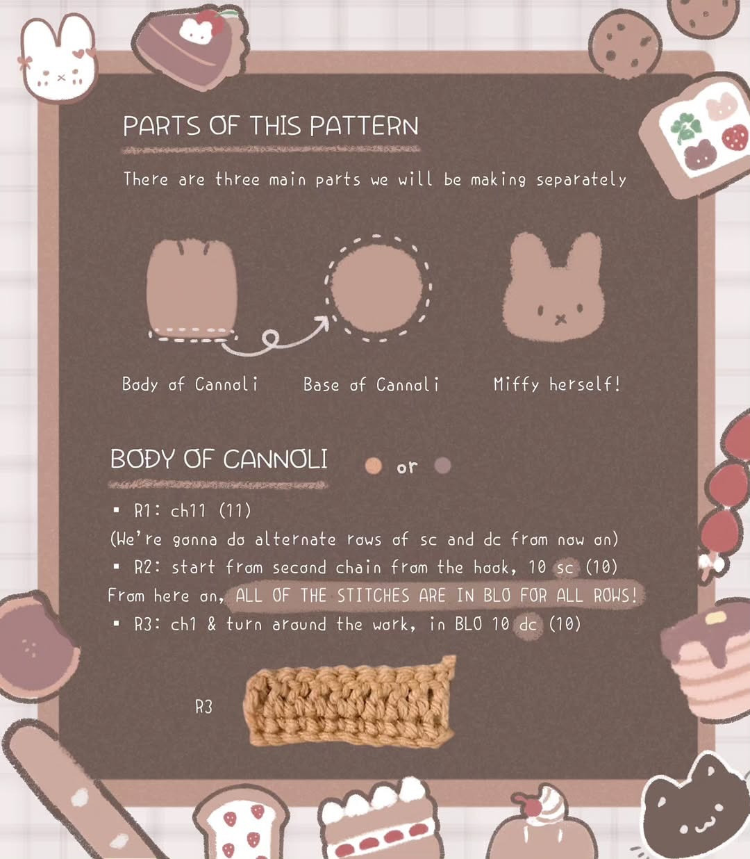 miffy cannoli free pattern