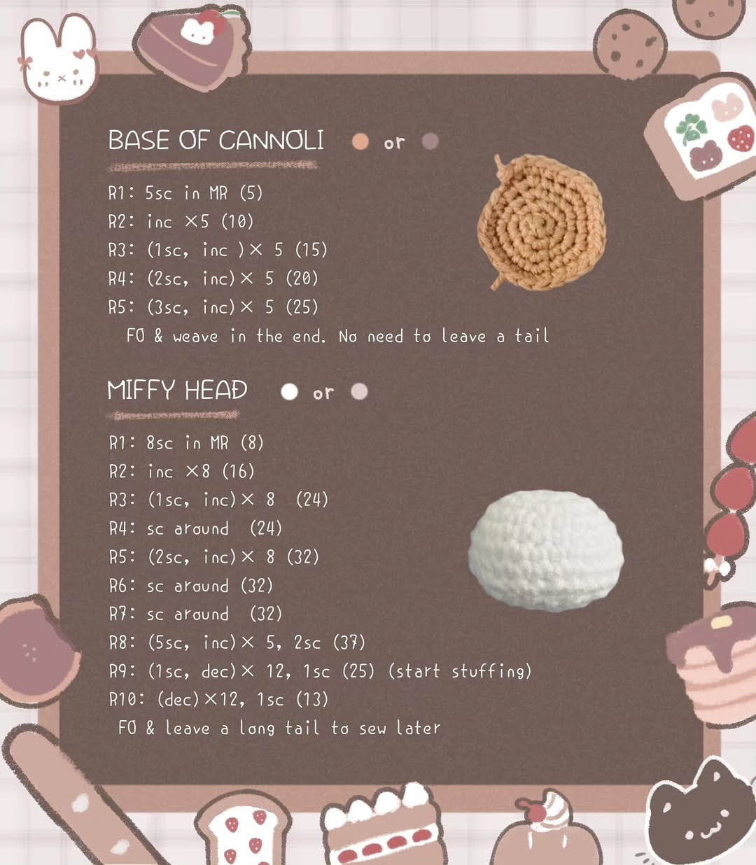 miffy cannoli free pattern