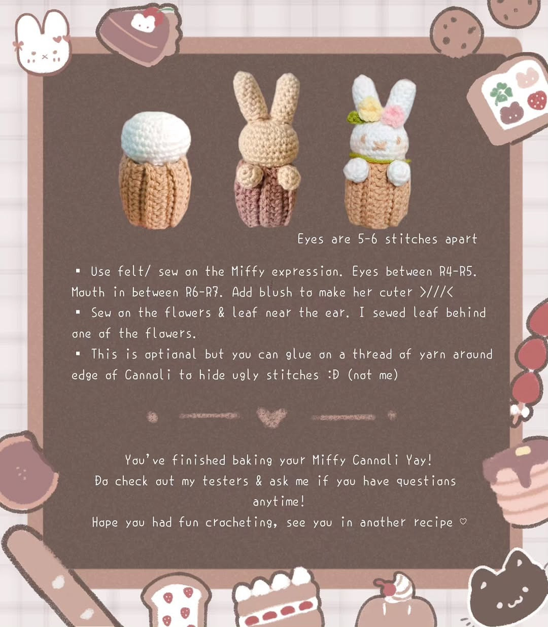 miffy cannoli free pattern