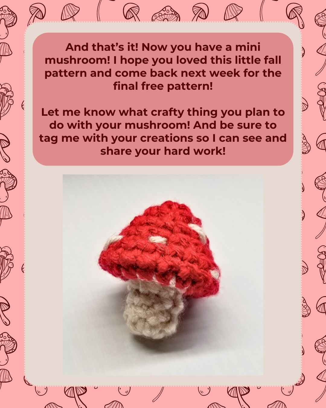 mini crochet mushroom free pattern