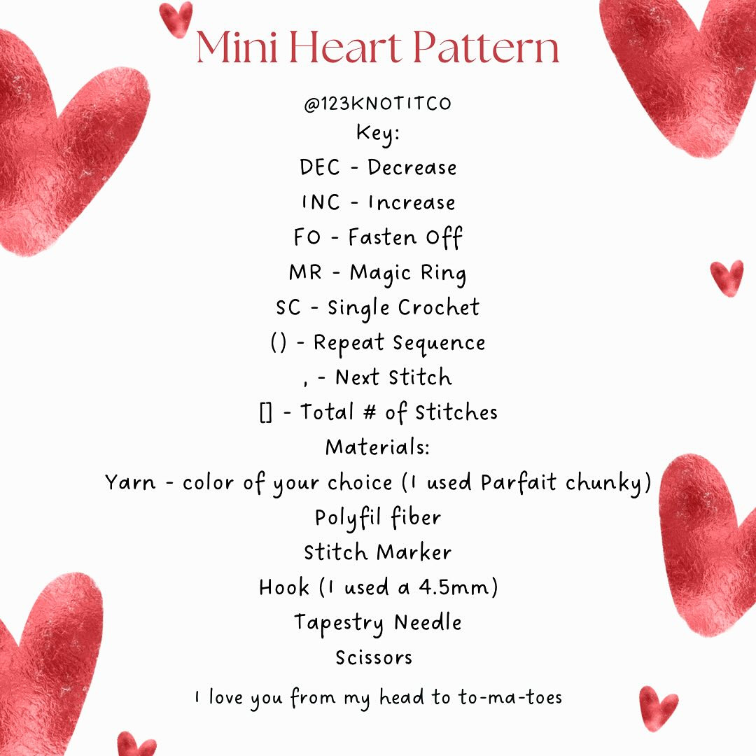 MINI HEART PATTERN CROCHET