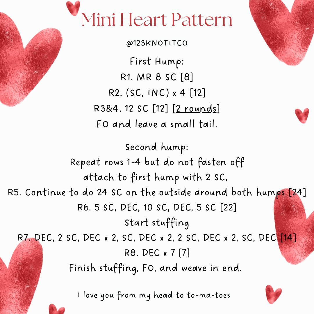 MINI HEART PATTERN CROCHET