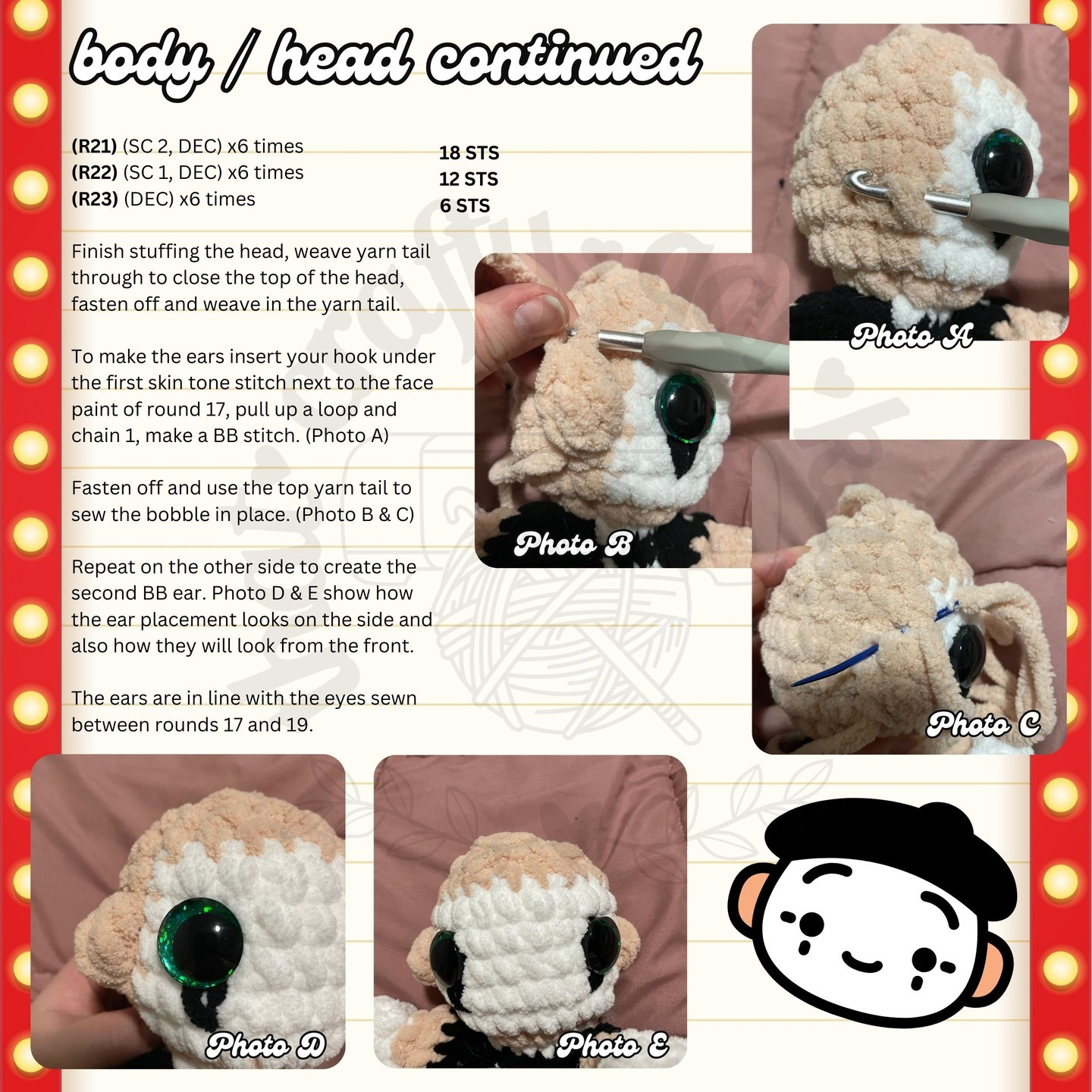 pierre the mime snuggle free amigurumi pattern