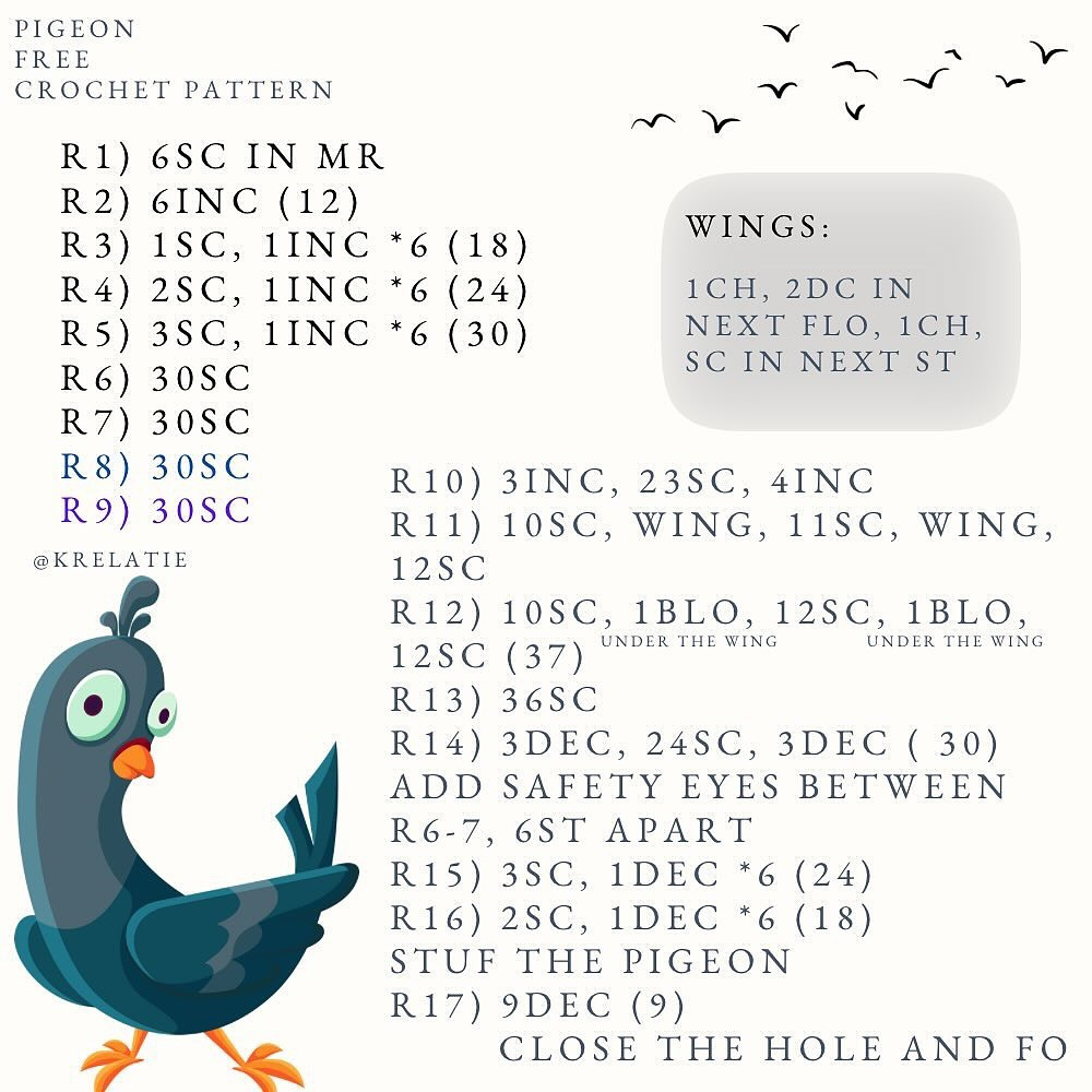 pigeon free crochet pattern