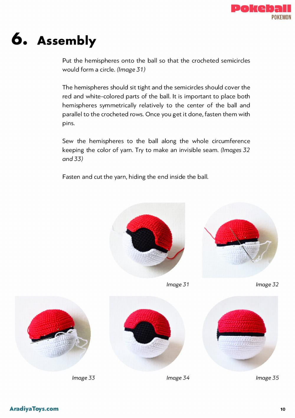 Pokeball pokemon Pokeball pokemon Crochet pattern