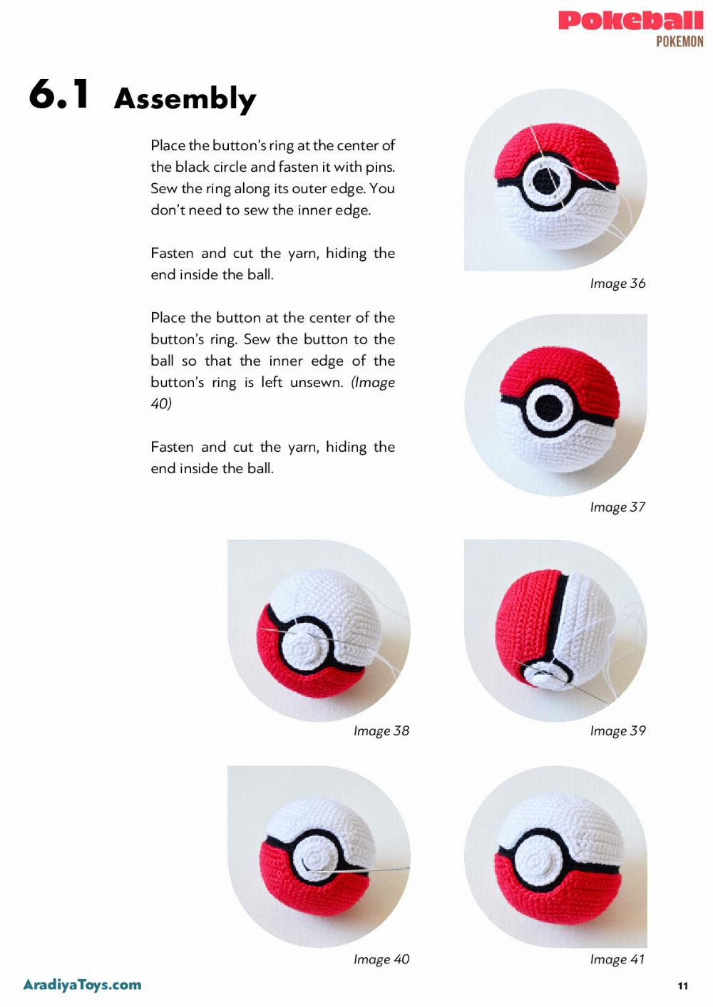 Pokeball pokemon Pokeball pokemon Crochet pattern