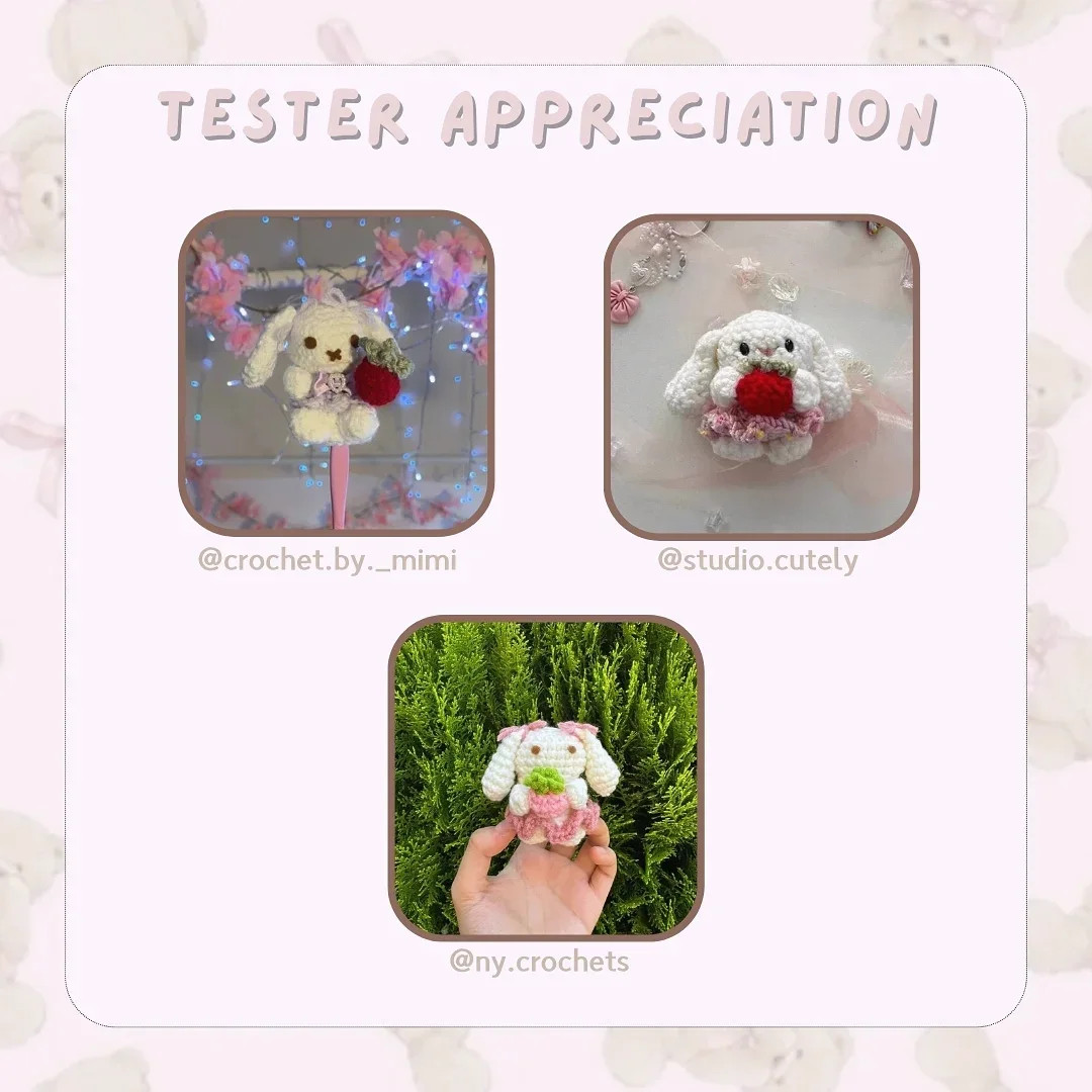 ⋆. STRAWBUNNI FREE PATTERN + tester appreciation 𐙚 ˚