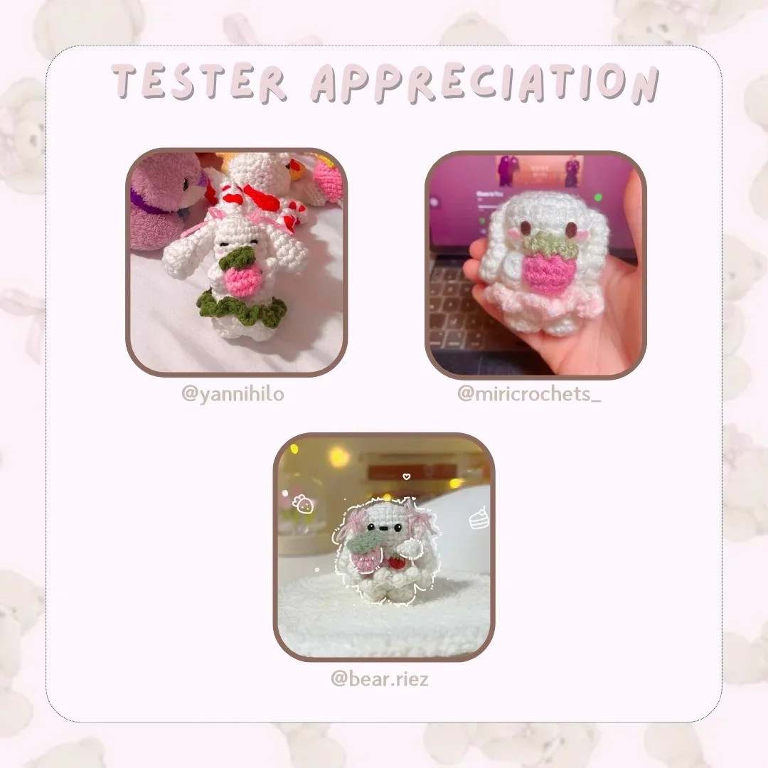 ⋆. STRAWBUNNI FREE PATTERN + tester appreciation 𐙚 ˚