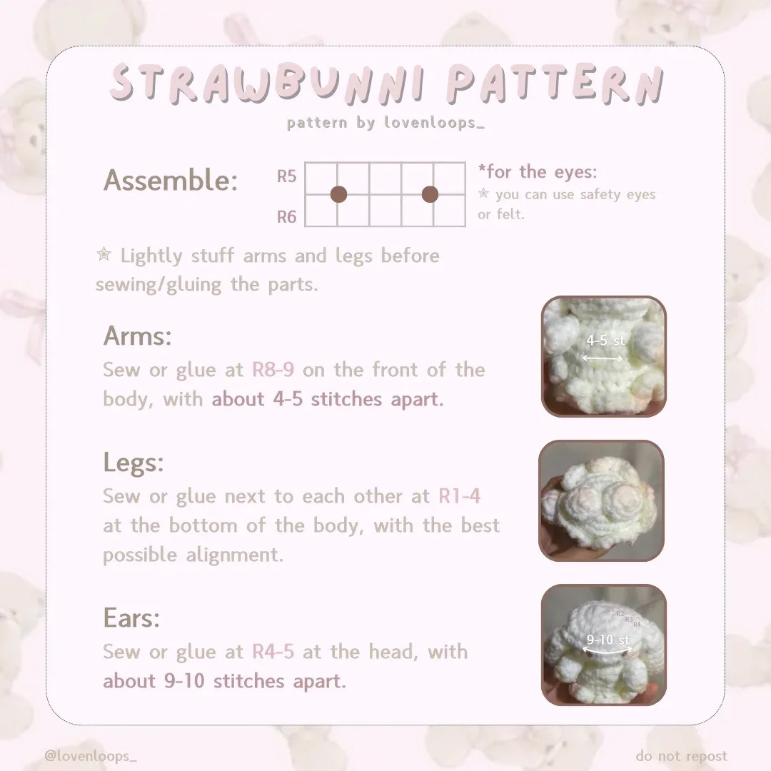 ⋆. STRAWBUNNI FREE PATTERN + tester appreciation 𐙚 ˚