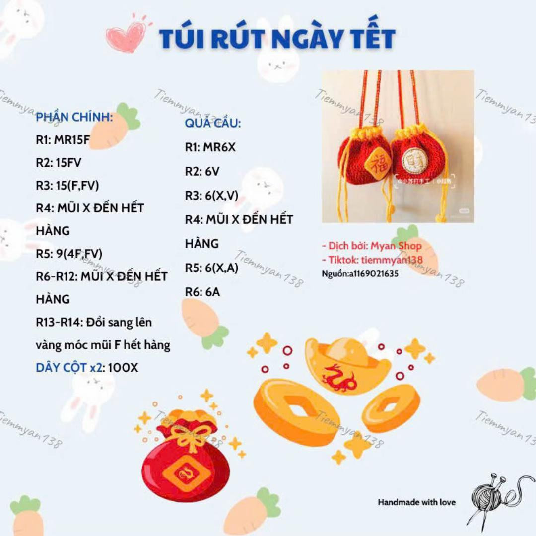 Túi rút ngày Tết Chart móc túi rút ngày Tết đây ạ