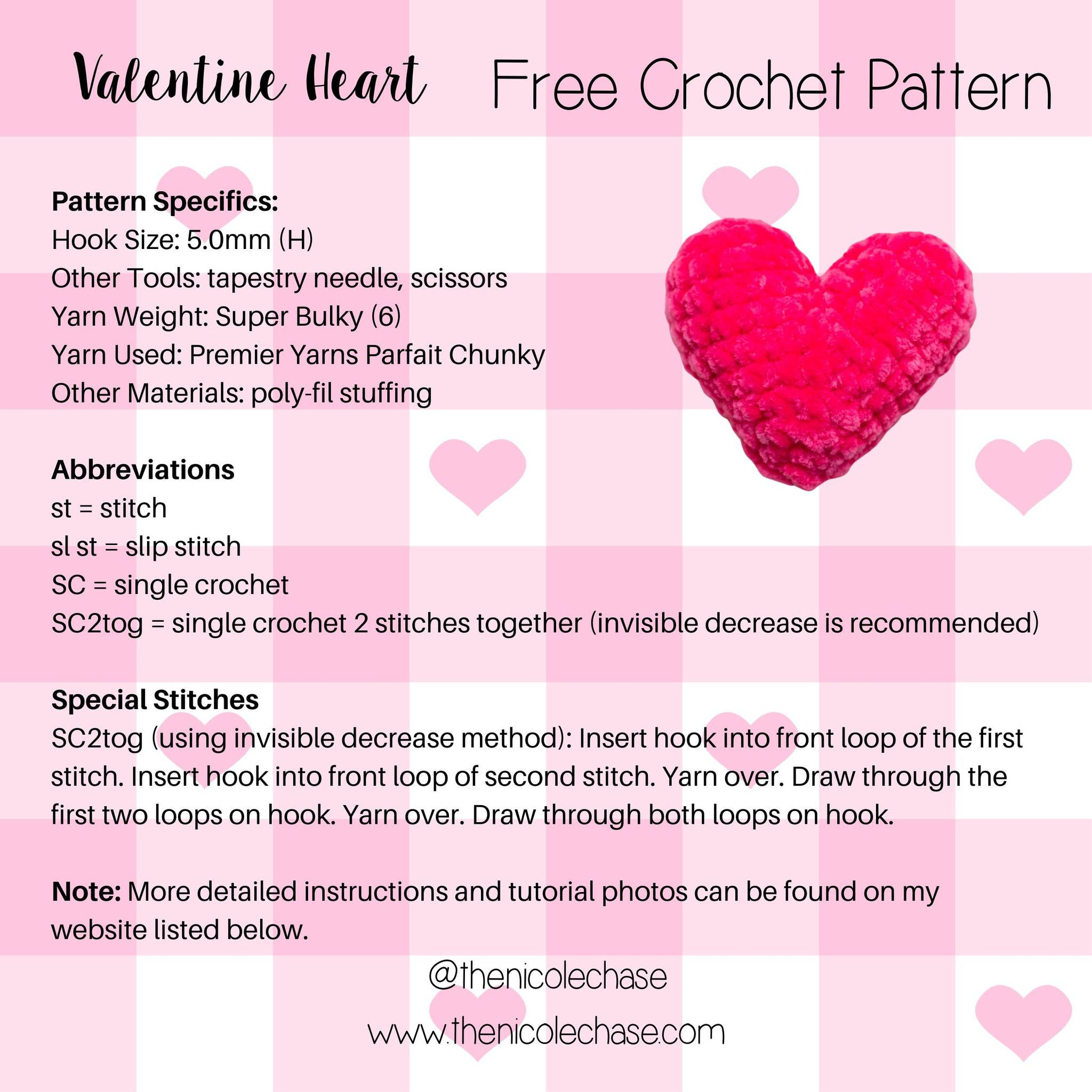 valentine heart free crochet pattern