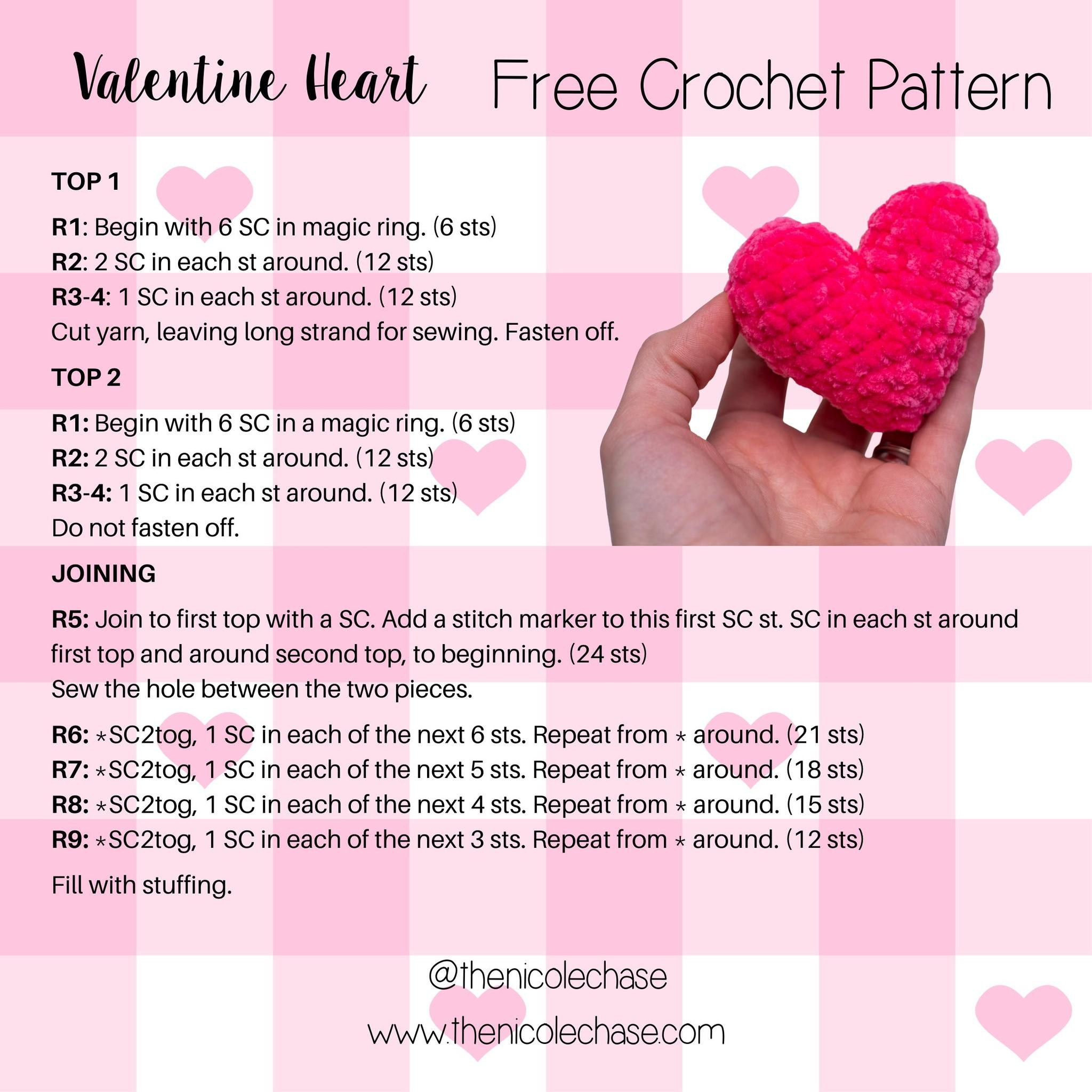 valentine heart free crochet pattern