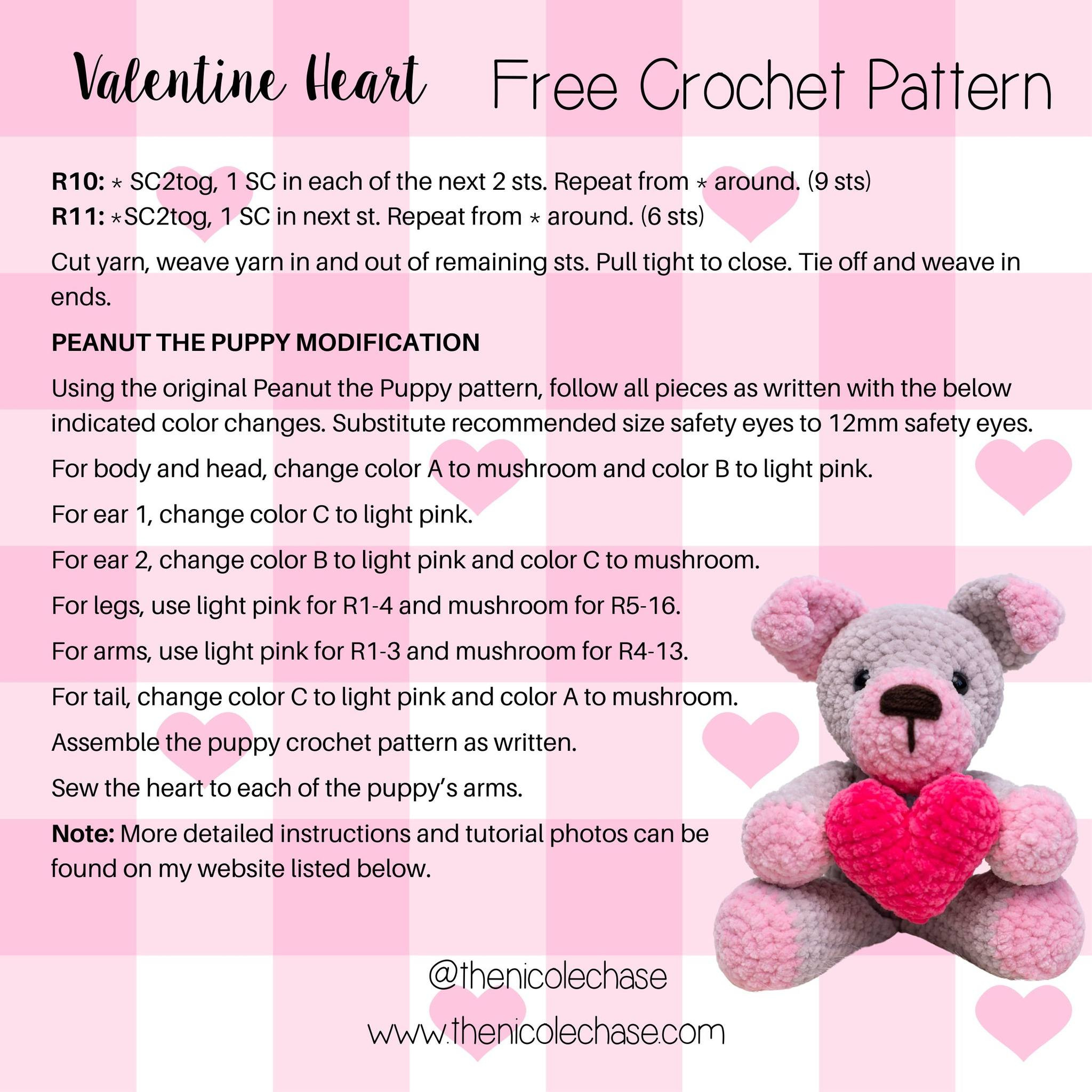 valentine heart free crochet pattern