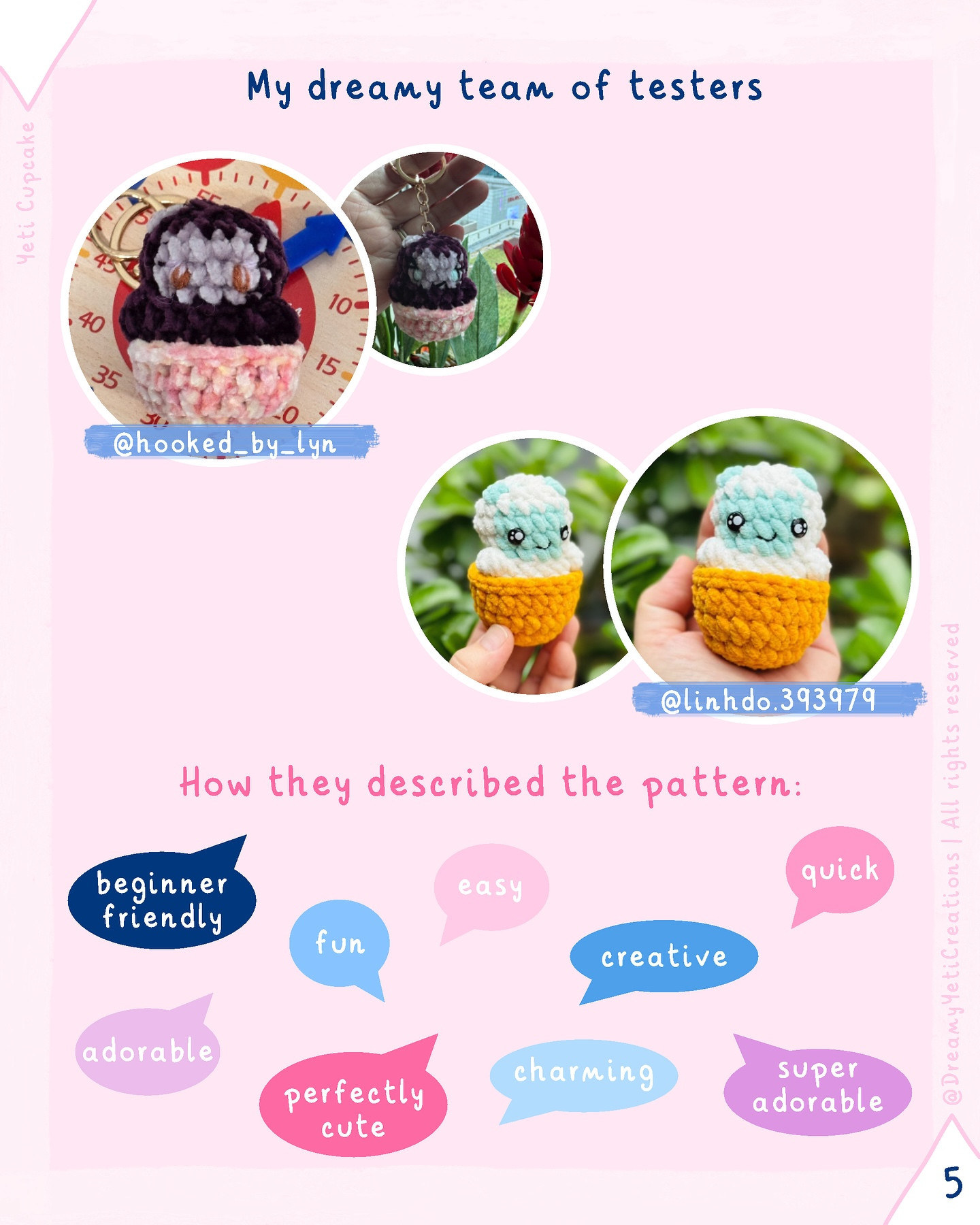 Yeti Cupcake free pattern