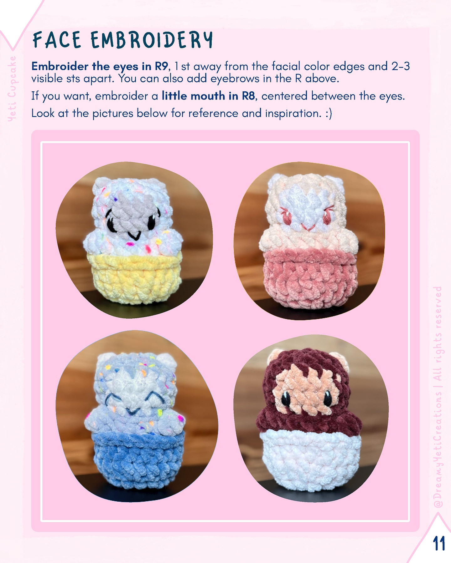 Yeti Cupcake free pattern