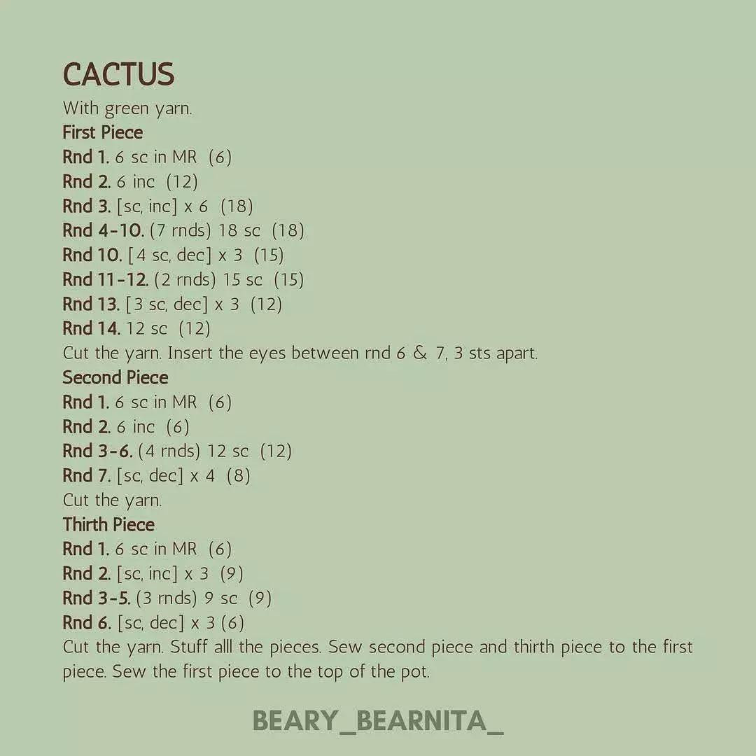 belle cactus free pattern