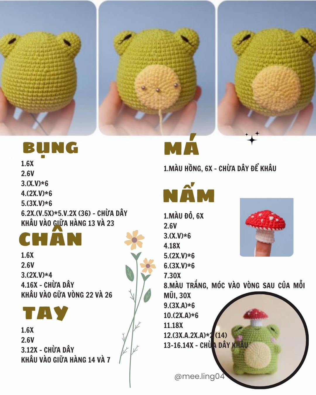 chart móc nấm hoa