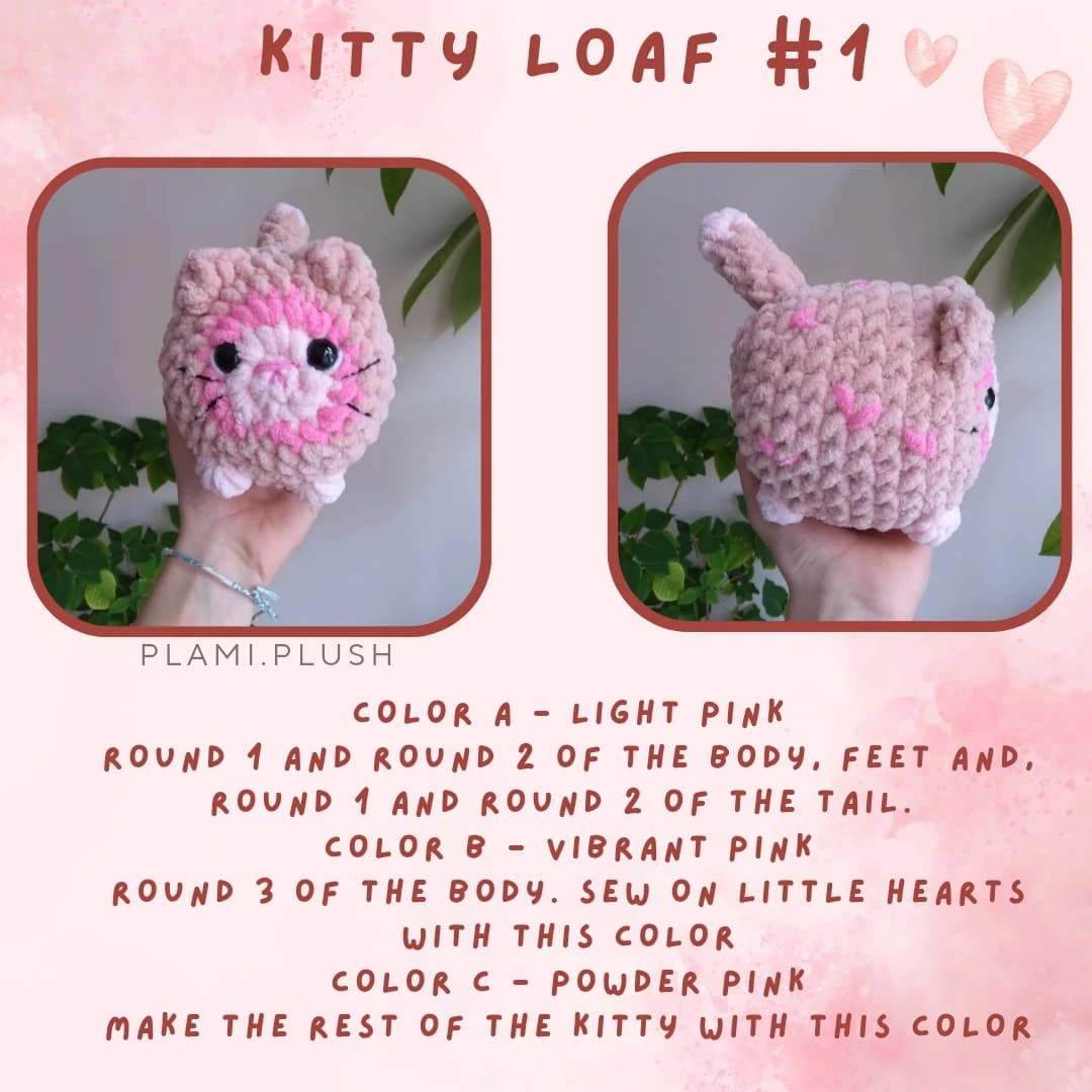 crochet bitty kitty loaf kitty loaf valentines day mods