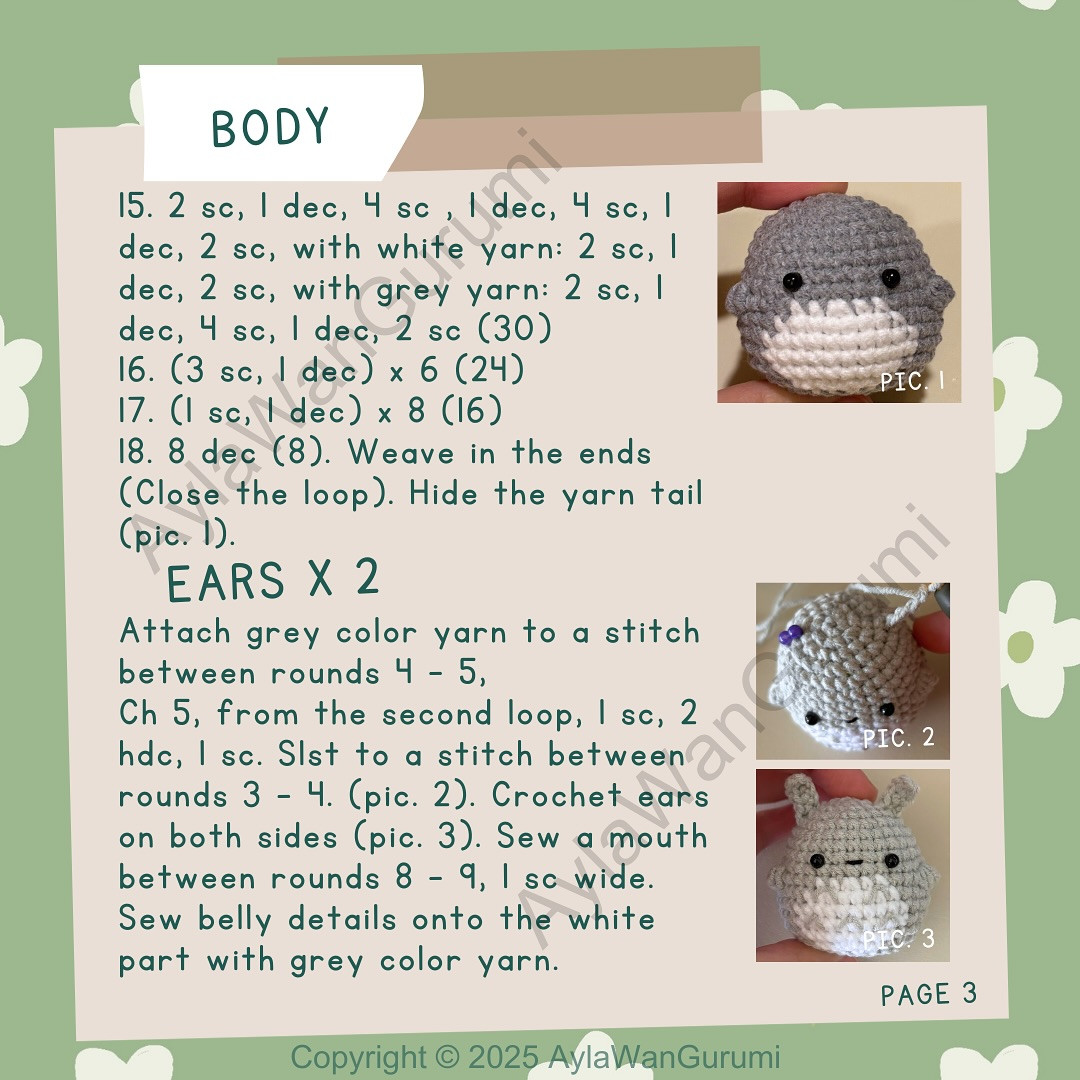 Crochet tutorial Mini Totoro