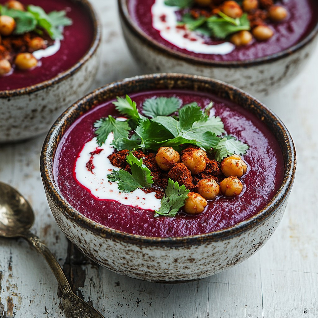 Curried Beet Soup with Tandoori Chickpeas