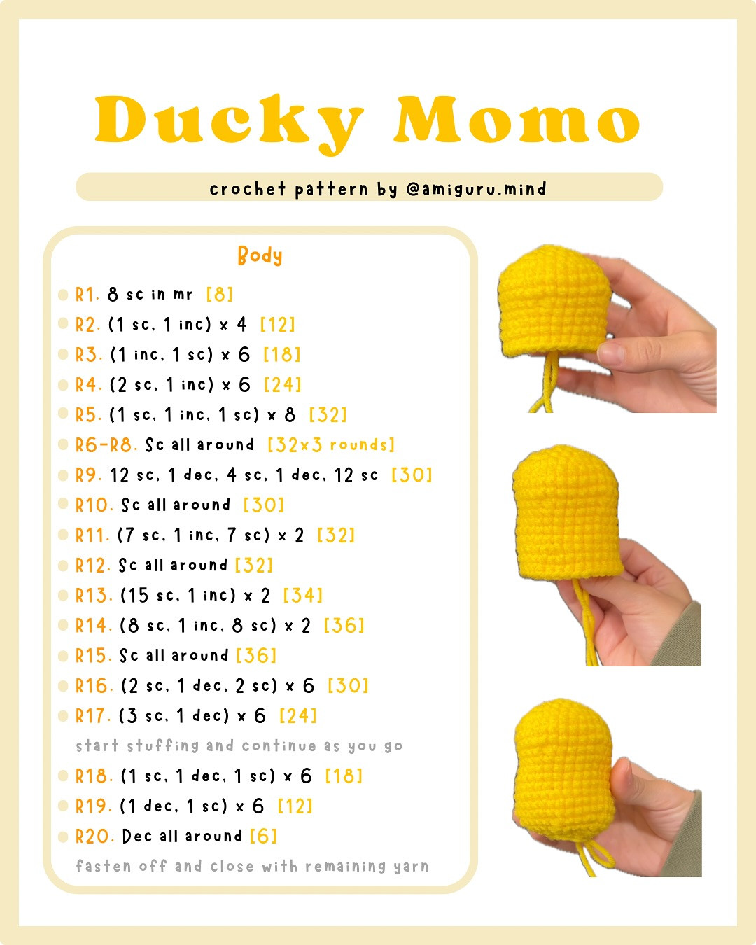 ducky momo FREE PATTERN 💛🖇️