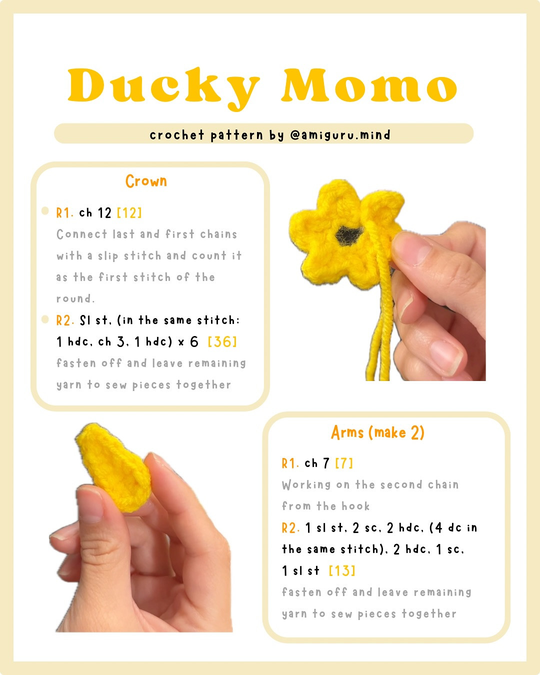 ducky momo FREE PATTERN 💛🖇️