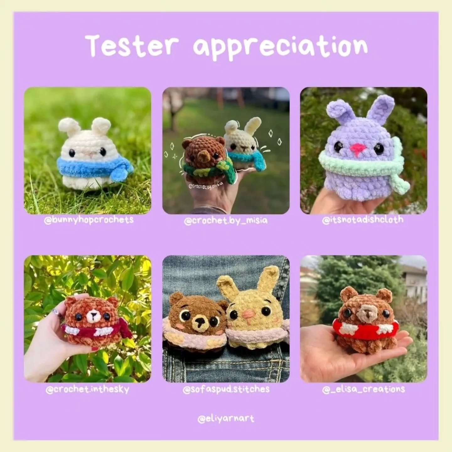 ✨️Emily the Bunny🐰🩵 and Misty the Bear🐻🩷 FREE PATTERN release✨️