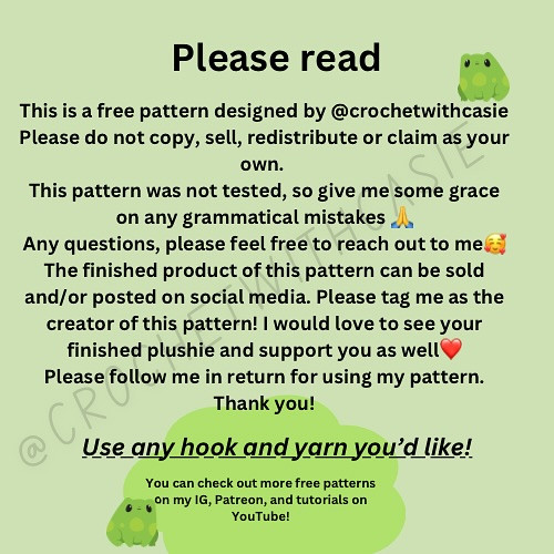 Free crochet leggy frog pattern 🐸