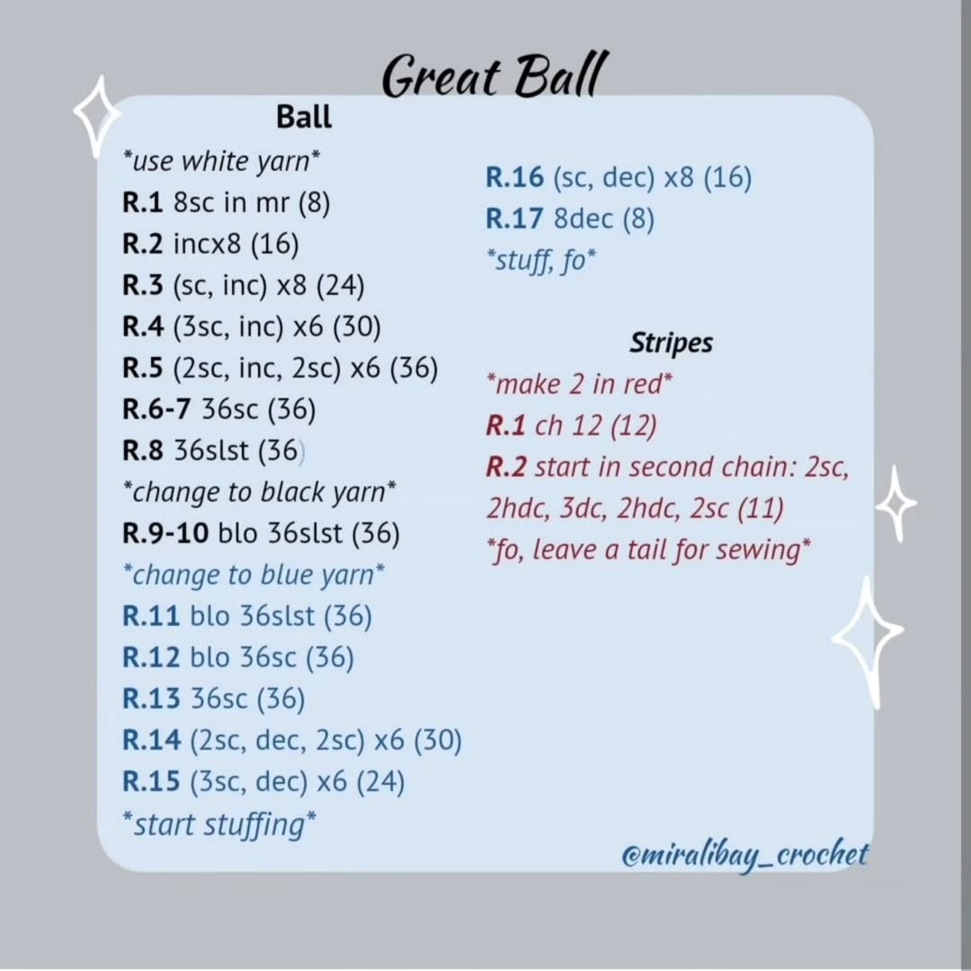 free crochet pattern great ball & ultra ball