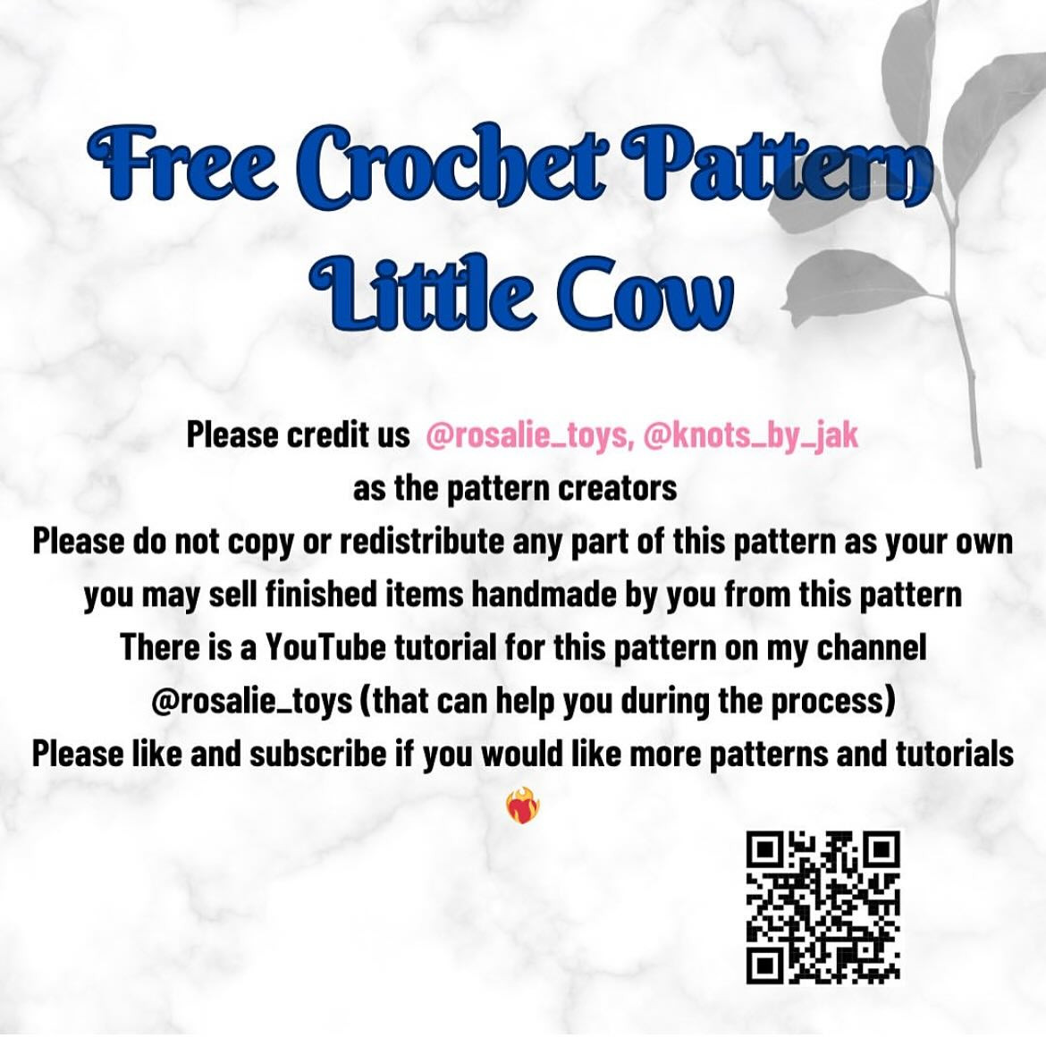 free crochet pattern little cow