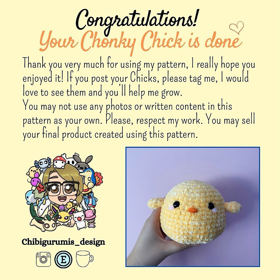 free pattern chonky chick