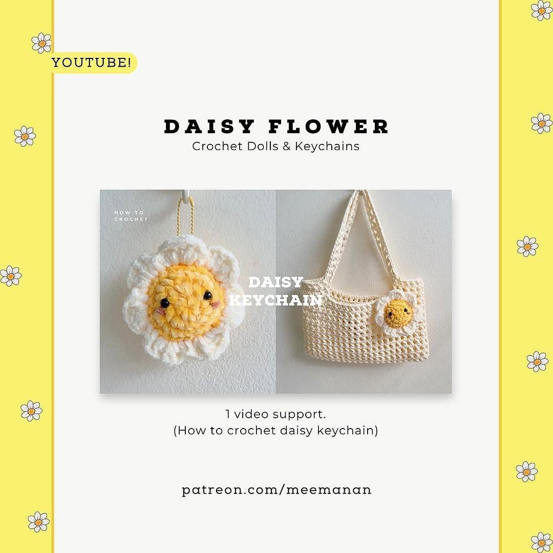 free pattern keychain the daisy