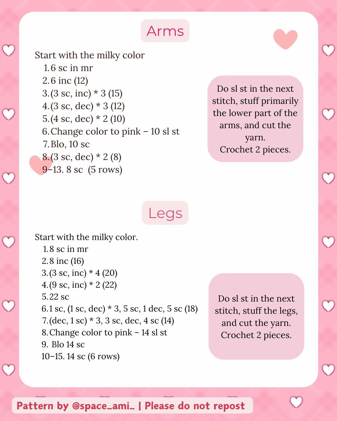 Free pattern of the cute teddy bear Daisy 🧸💕