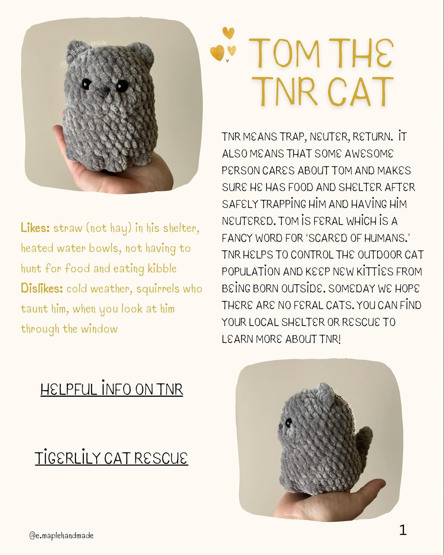 free pattern the tnr cat