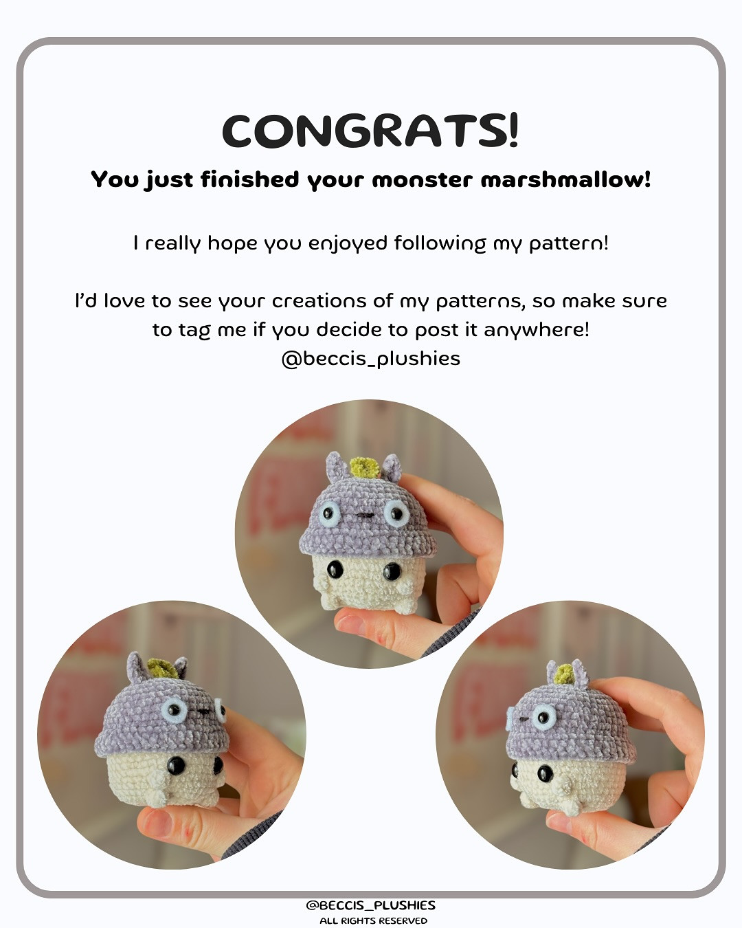 🩶FREE PATTERN • TOTORO MARSHMALLOW 🩶