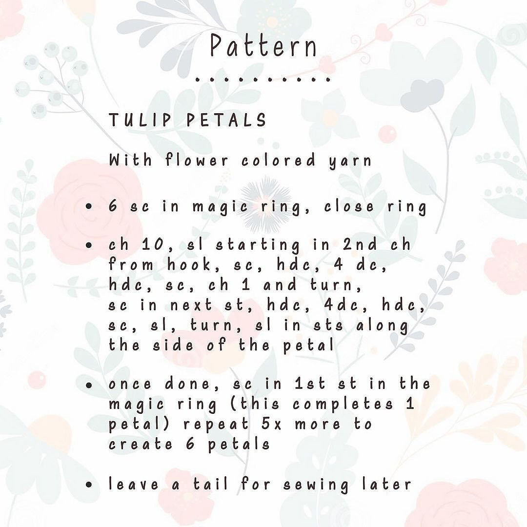 free pattern tulip & flower pot