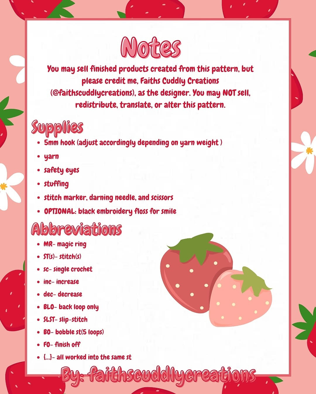 free strawberry swing pattern