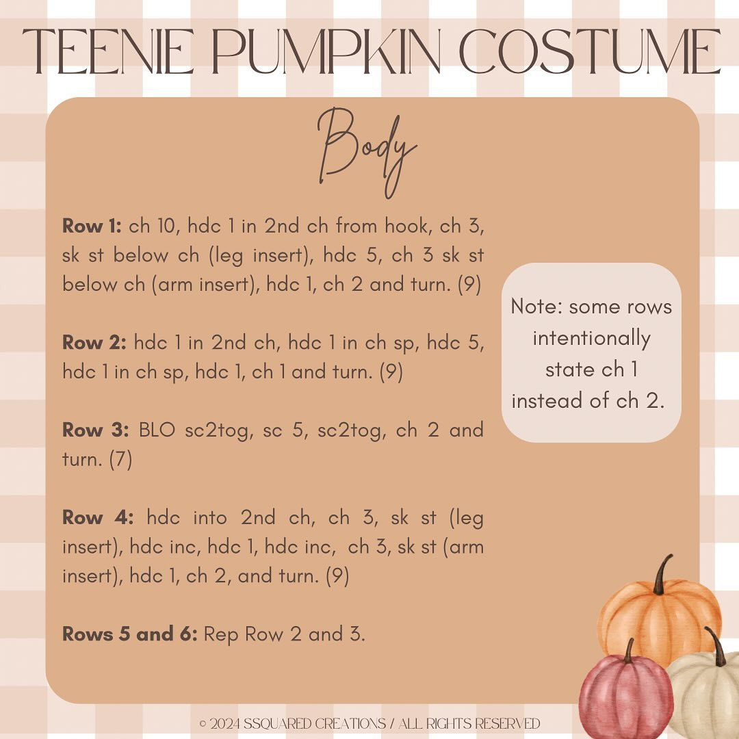 ✨ FREE TEENIE PUMPKIN COSTUME PATTERN ✨