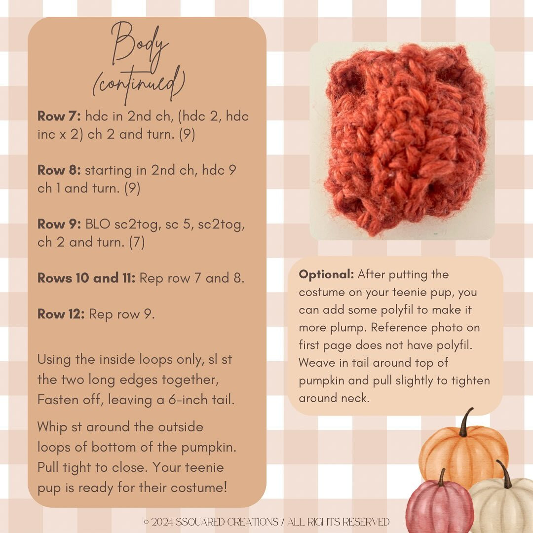 ✨ FREE TEENIE PUMPKIN COSTUME PATTERN ✨