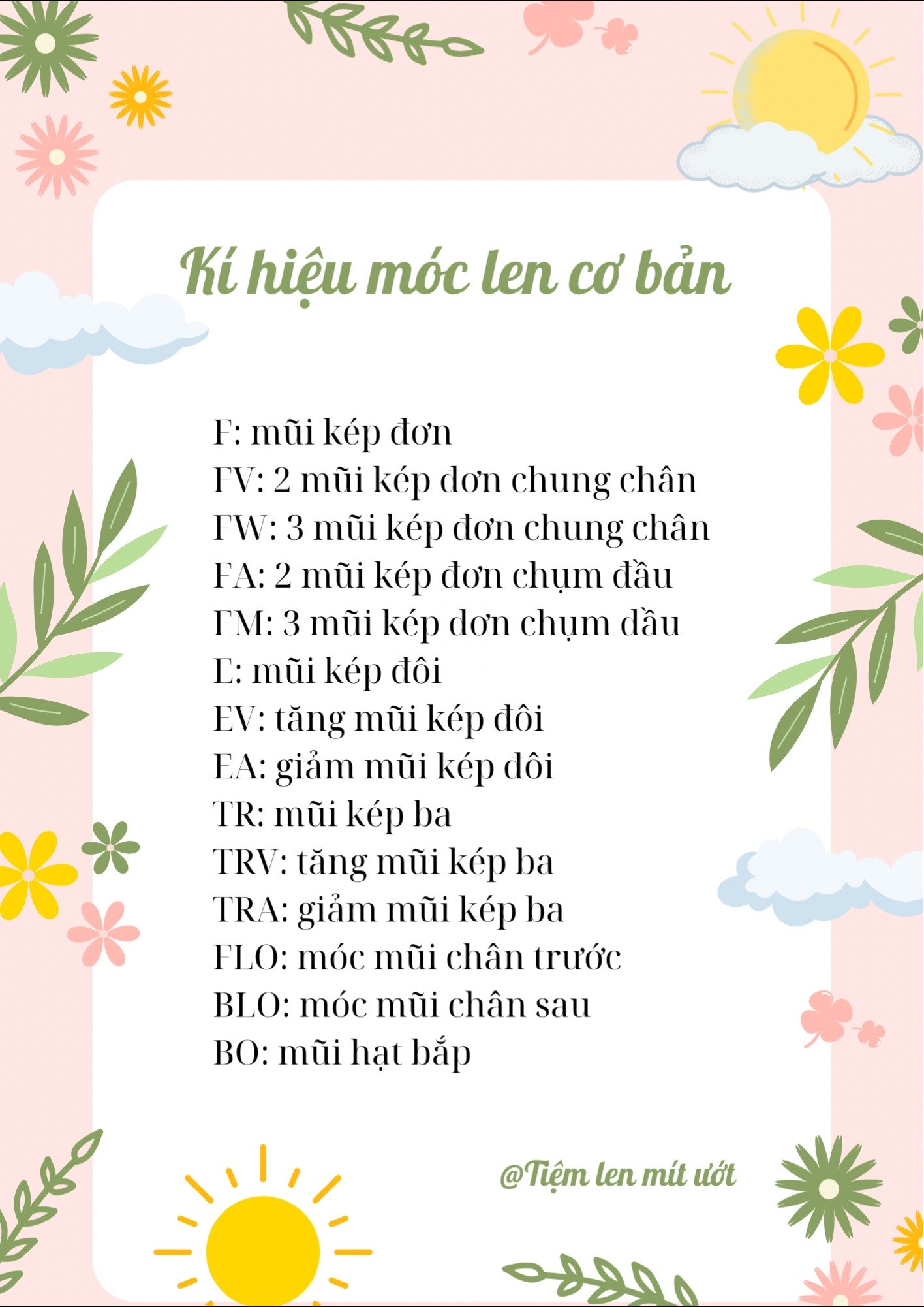 Kí hiệu nóc len cơ bản cho người mới bắt đầu 🧶🧶🧶