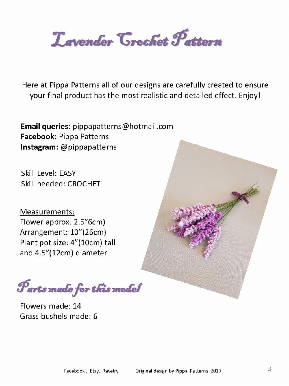 Lavender Pattern and Instructions