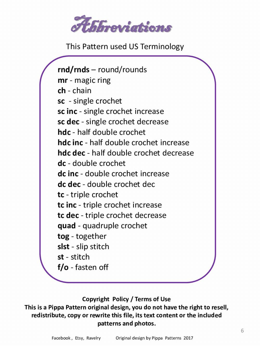 Lavender Pattern and Instructions