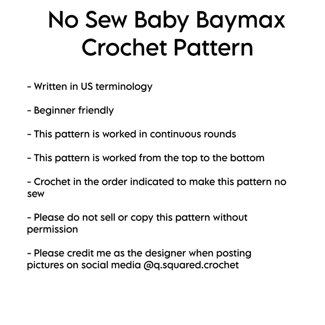 no sew baby baymax crochet pattern